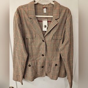 NWT - Old Navy Cotton Plaid Blazer - Size XXL